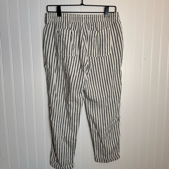 Old Navy Linen Blend Mid-Rise Cropped Striped Pull On Pants Women’s Size Small - Picture 7 of 13